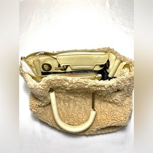 3AM Forever Teddy Mini Tote Beige Faux Fur Crossbody Convertible Hand